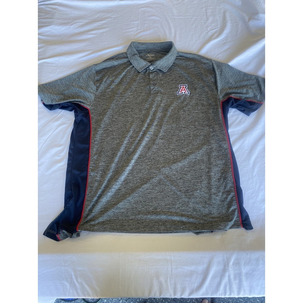 Chiliwear University of Arizona Wildcats Polo Shirt Mens 2XL Gray Short Sleeve